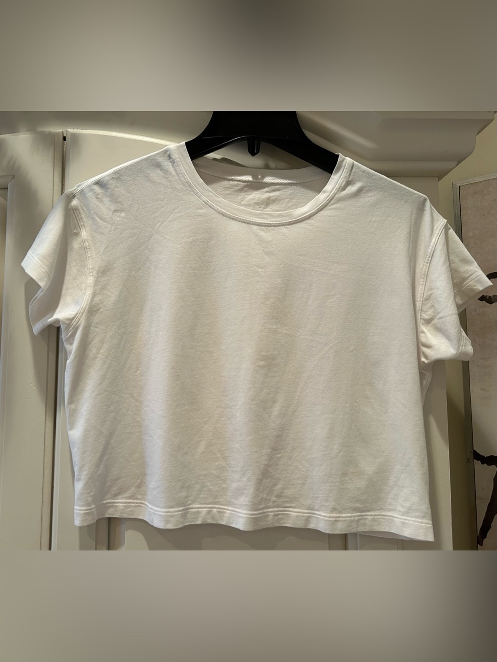 lululemon athletica White Cropped Tee - Minimal Crew